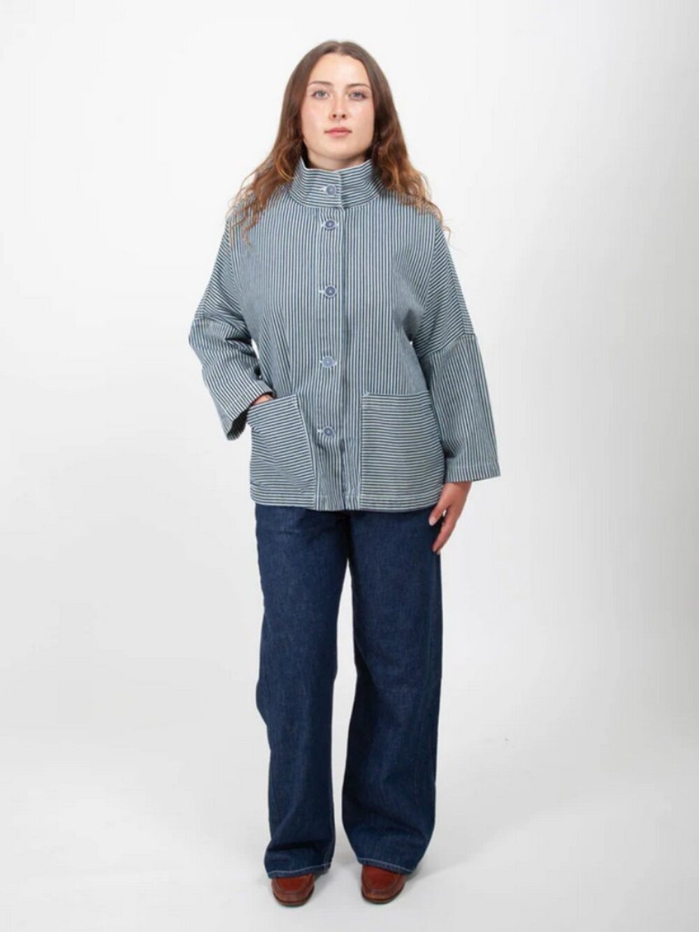 Gravel & Gold - Marram Jacket / Chore Coat - Conductor Stripe - Picture 2 of 10